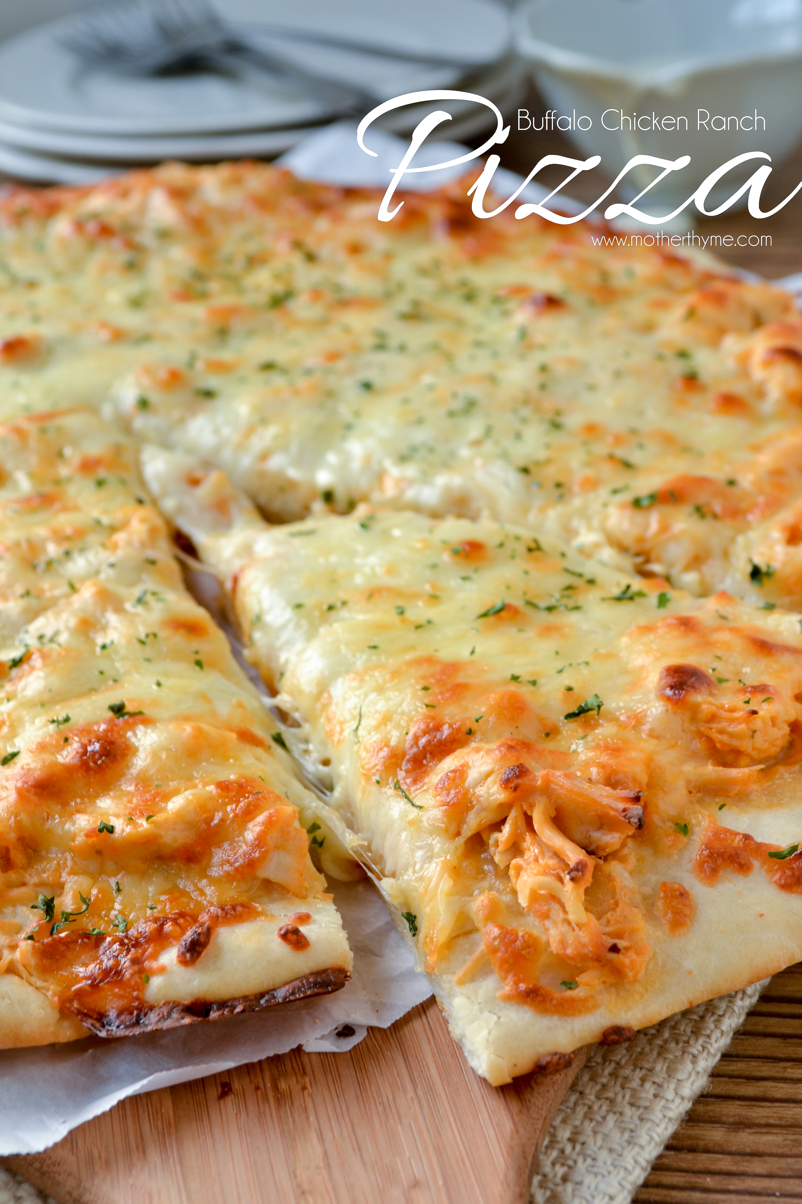 Buffalo Chicken Ranch Pizza | Mother Thyme