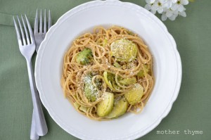 Spaghetti with Brussels Sprouts and Lemon Butter | www.motherthyme.com
