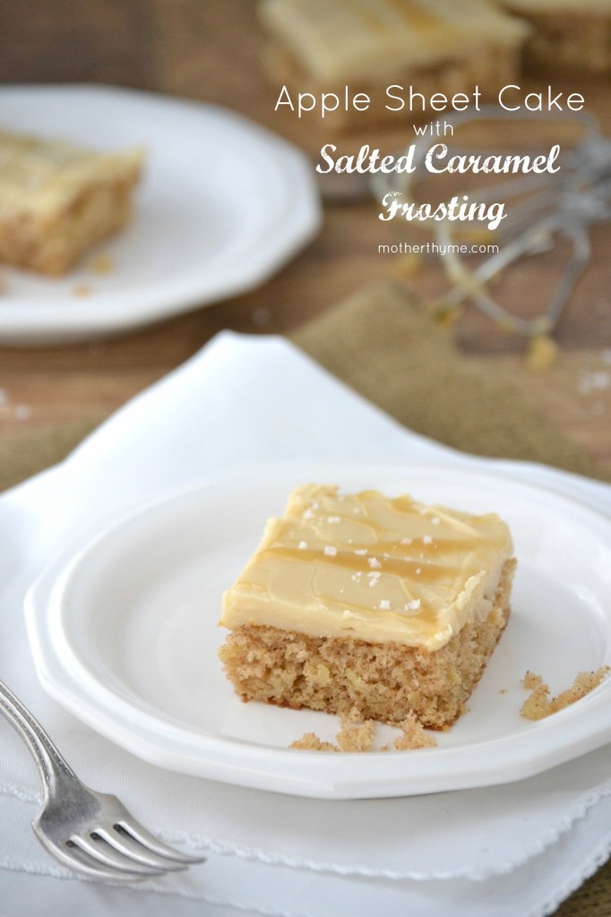 Apple Sheet Cake with Salted Caramel Frosting