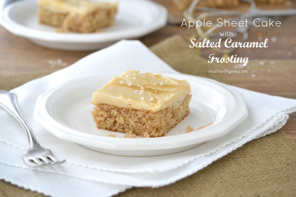 Apple Sheet Cake with Salted Caramel Frosting
