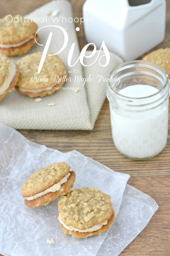 Oatmeal Whoopie Pies with Brown Butter-Maple Frosting