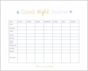 Organize your routine - evening checklist | www.motherthyme.com