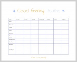 Organize Your Routine- Evening checklist | www.motherthyme.com