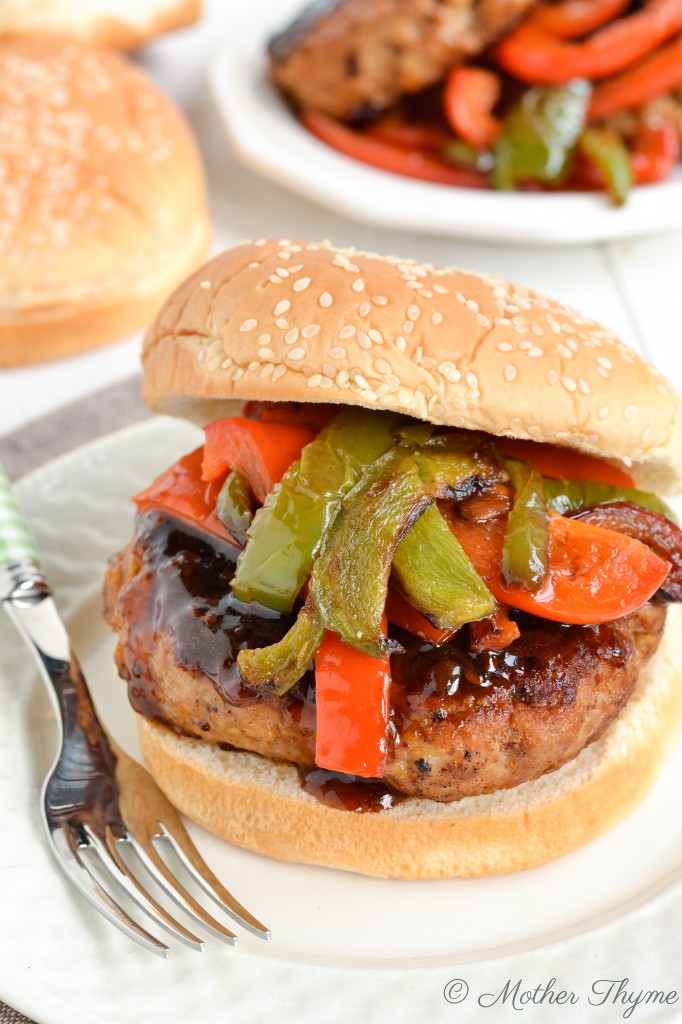 General Tso's Chicken Burgers by Mother Thyme