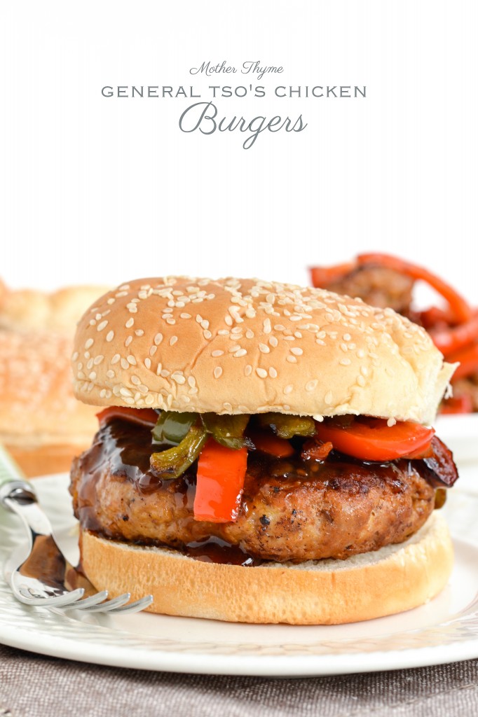 General Tso's Chicken Burgers by Mother Thyme