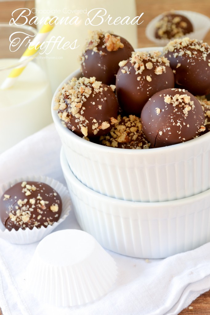 Chocolate Covered Banana Bread Truffles - Mother Thyme