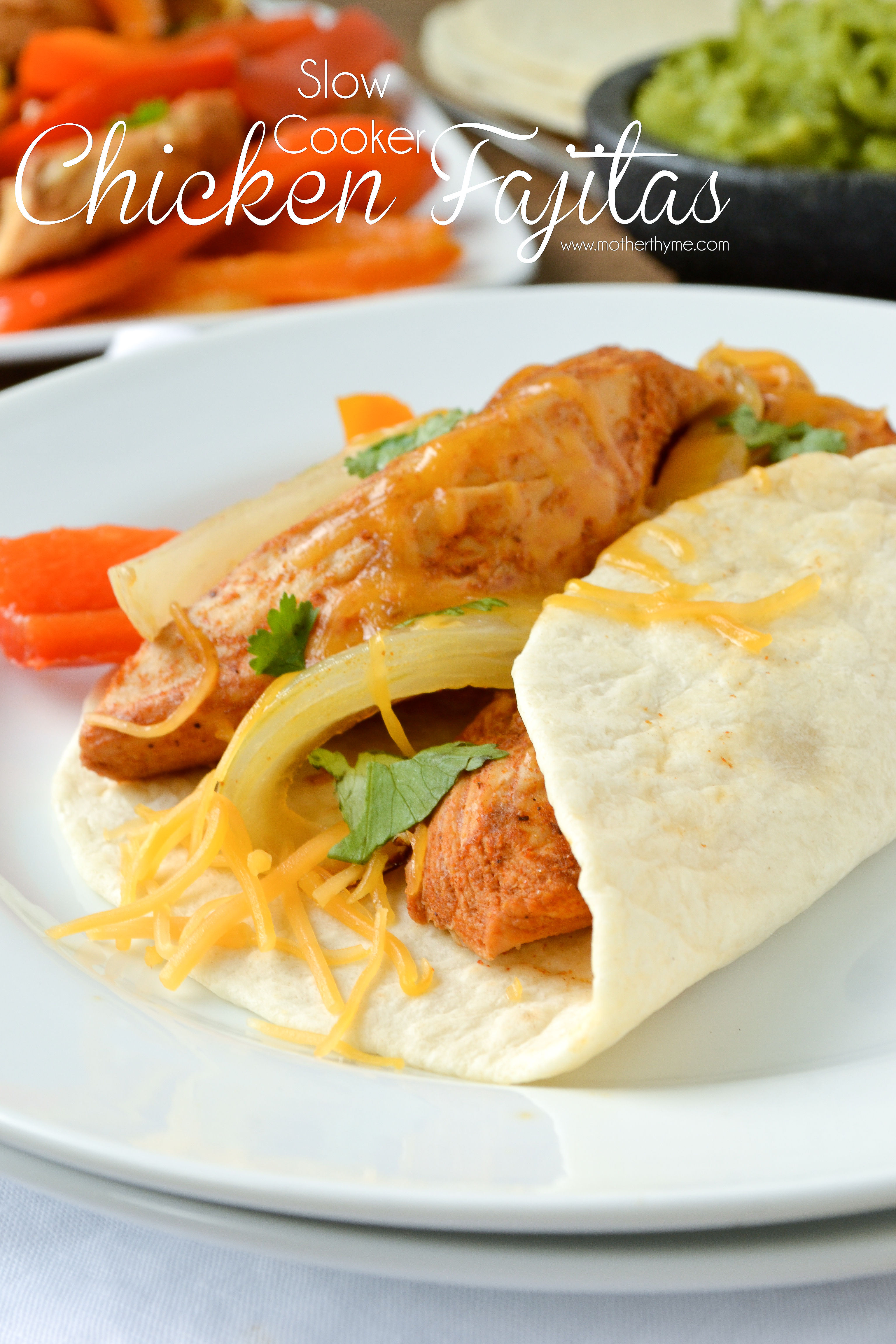Slow Cooker Chicken Fajitas #PepperParty plus Le Creuset Giveaway!