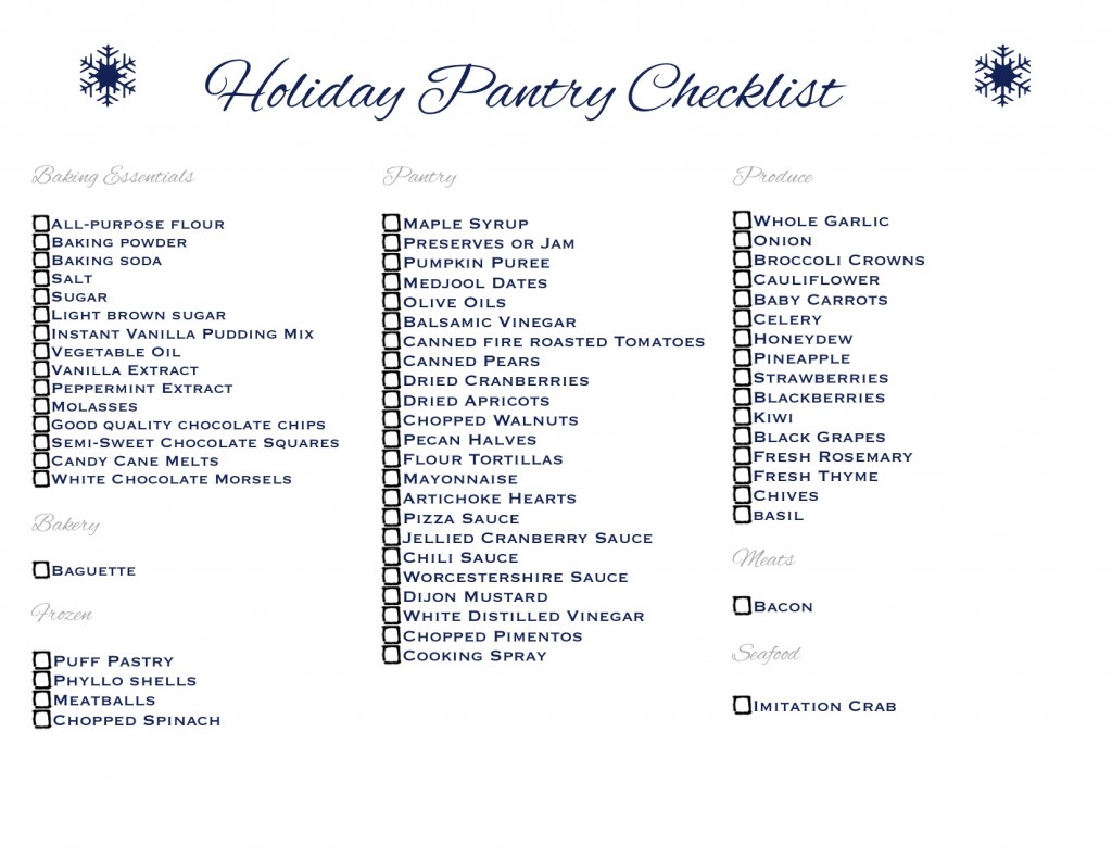 Holiday Pantry Checklist from www.motherthyme.com