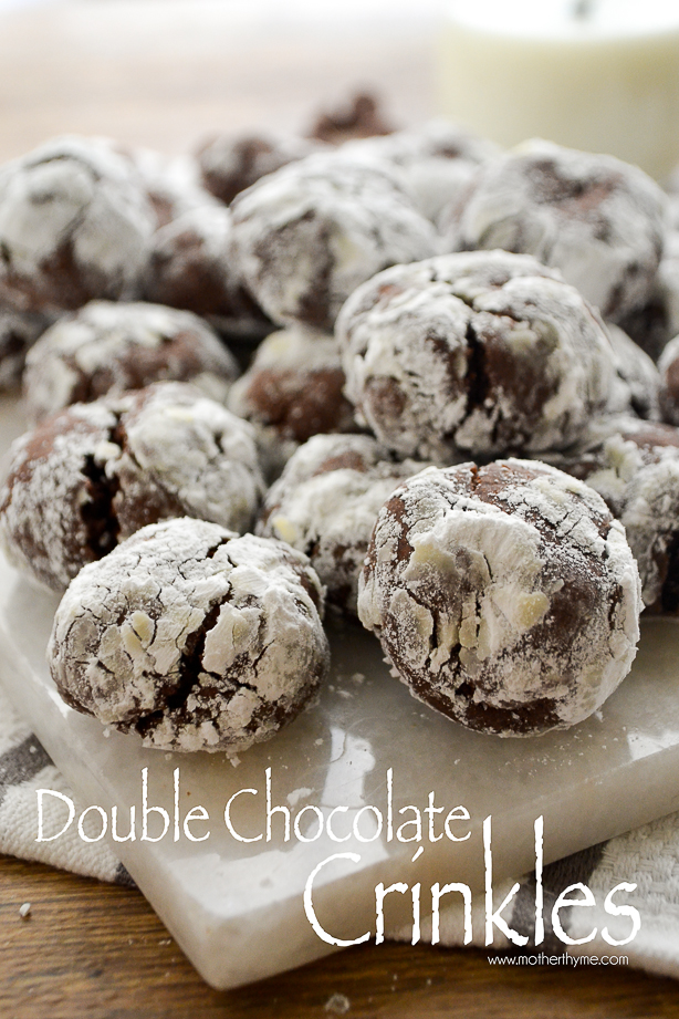 Double Chocolate Crinkles | www.motherthyme.com