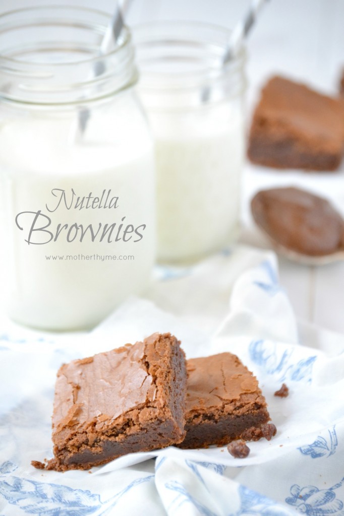 Nutella Brownies from www.motherthyme.com