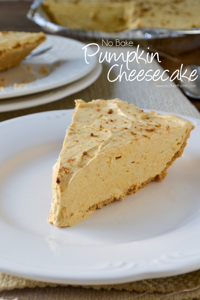 No Bake Pumpkin Cheesecake from www.motherthyme.com