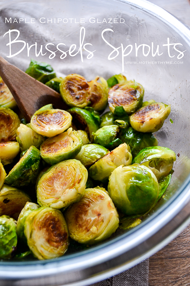 Maple Chipotle Glazed Brussels Sprouts