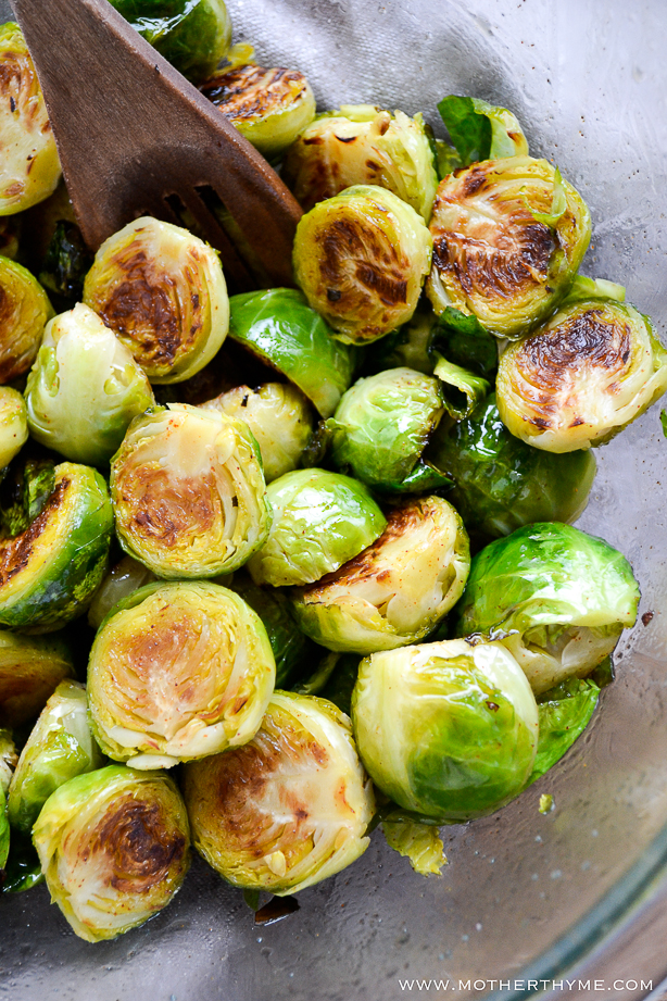 Maple Chipotle Glazed Brussels Sprouts | www.motherthyme.com