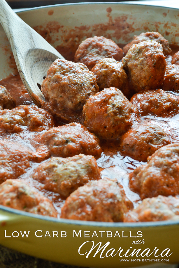 Low Carb Meatballs with Marinara from www.motherthyme.com