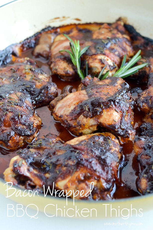 Bacon Wrapped BBQ Chicken Thighs