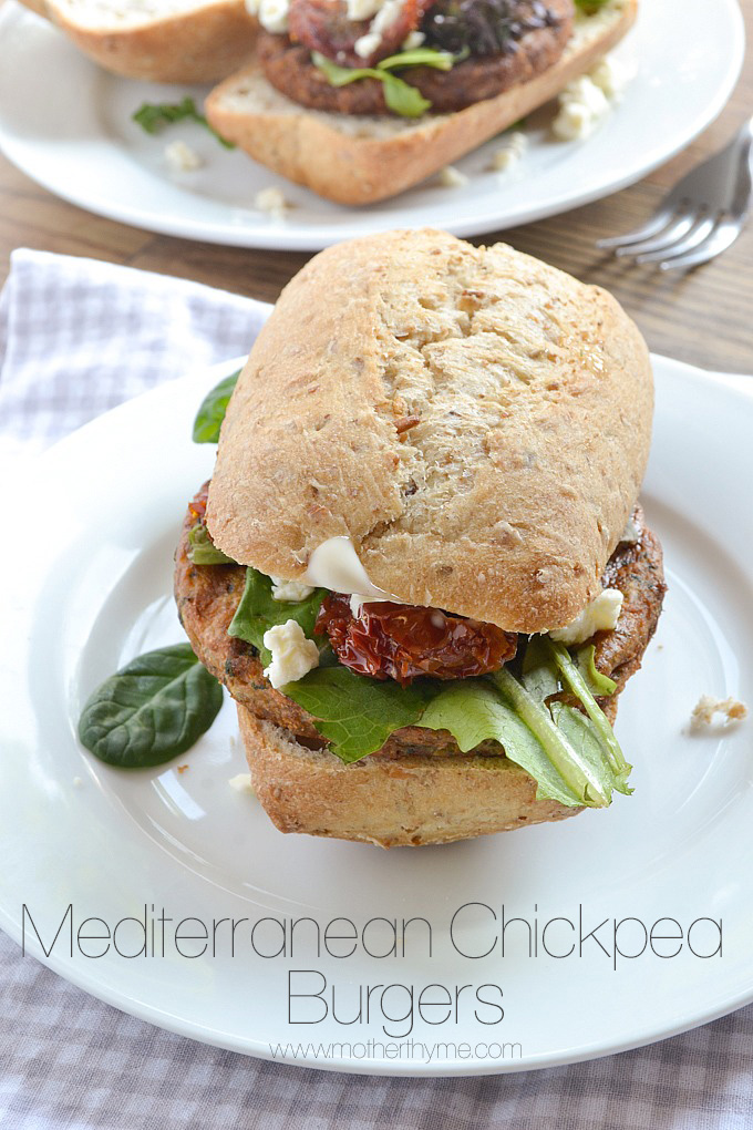 Mediterranean Chickpea Burgers + $100 Visa Gift Card Giveaway from MorningStar Farms