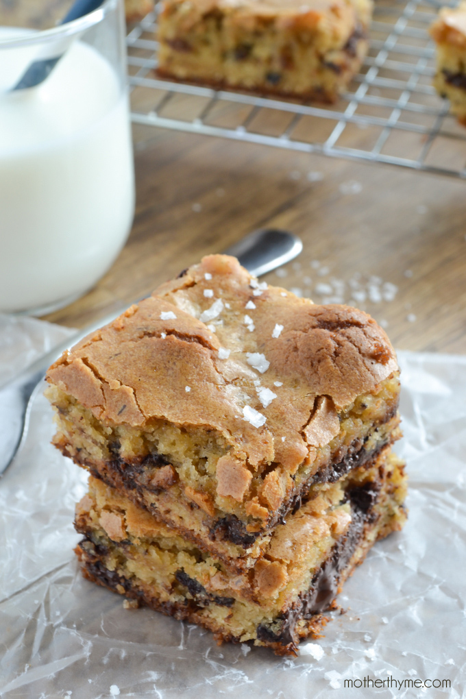 Salted Chocolate Chunk Congo Bars | Mother Thyme