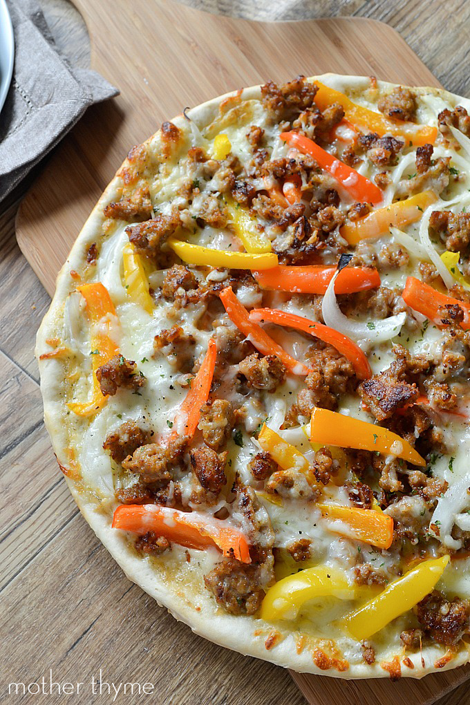 The Best Italian Sausage and Peppers Pizza