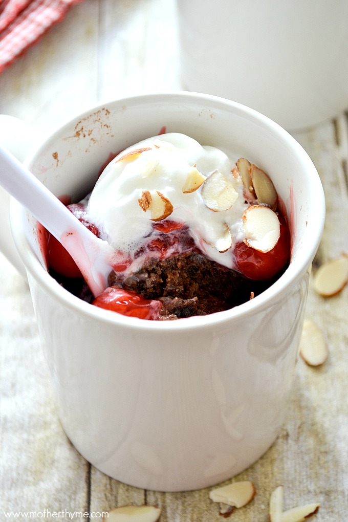 Black Forest Chocolate Mug Cake (ready in 2 minutes!)