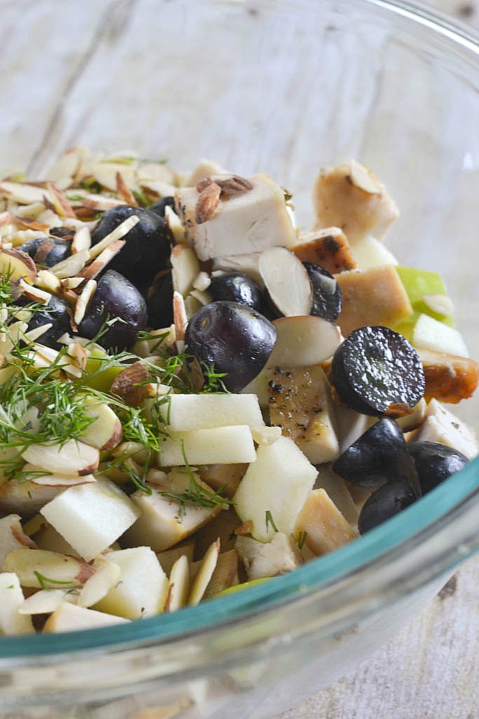 Chicken Salad with Apples, Grapes, Almonds and Dill