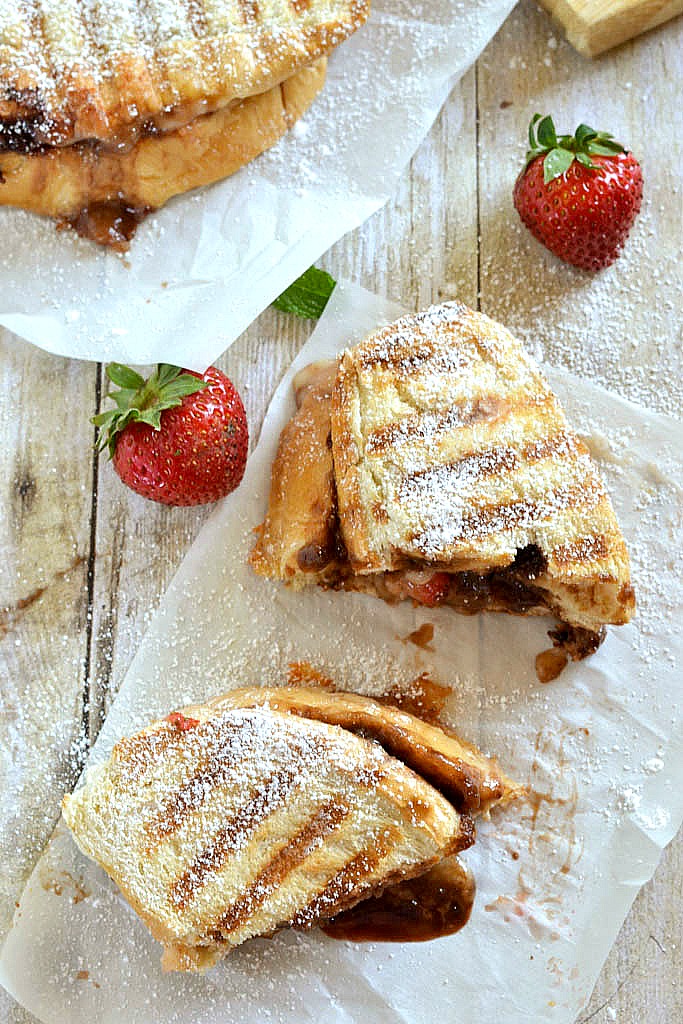 Roasted Strawberry, Brie and Nutella Grilled Chese