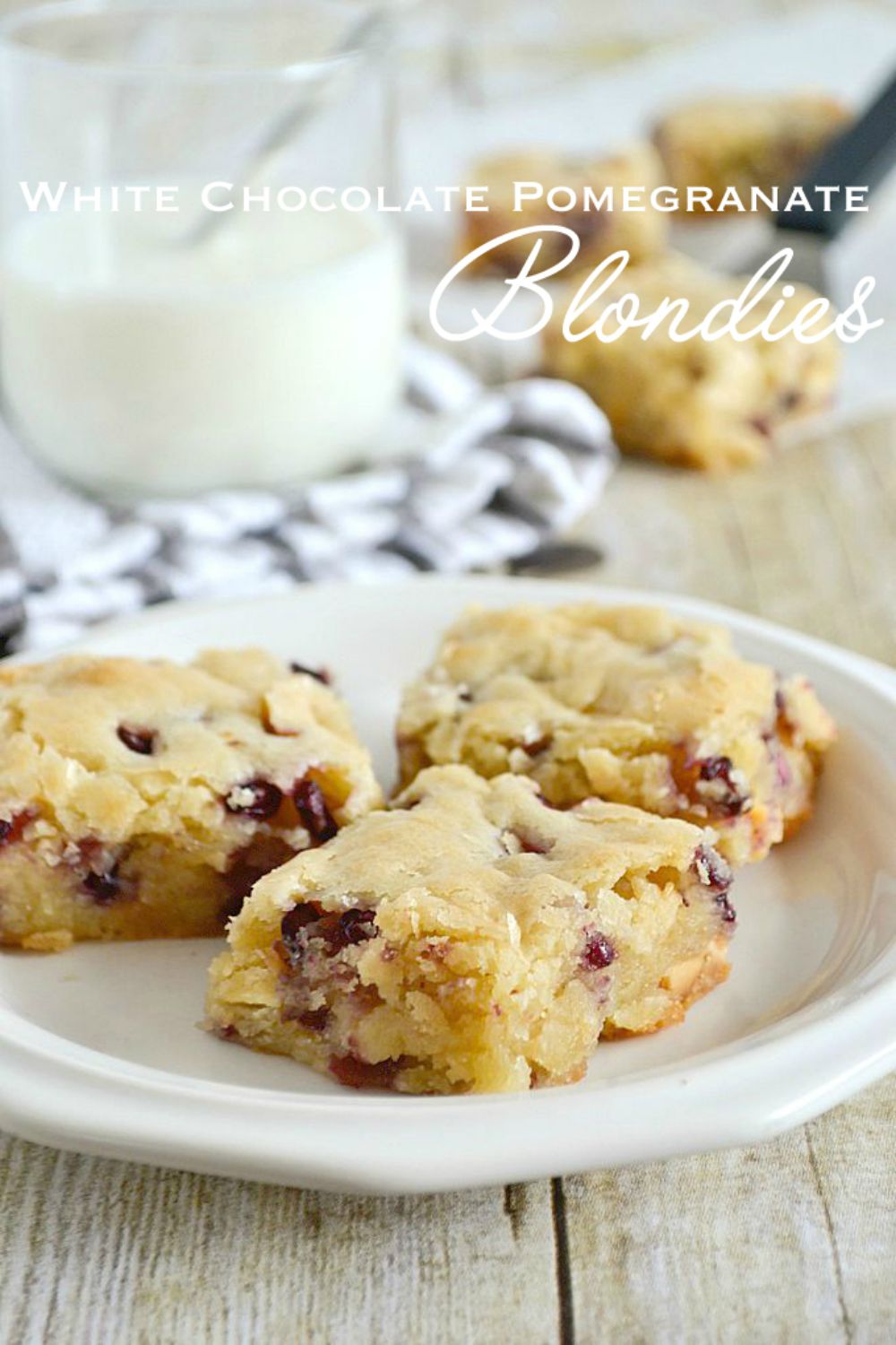 White Chocolate Pomegranate Blondies + Giveaway