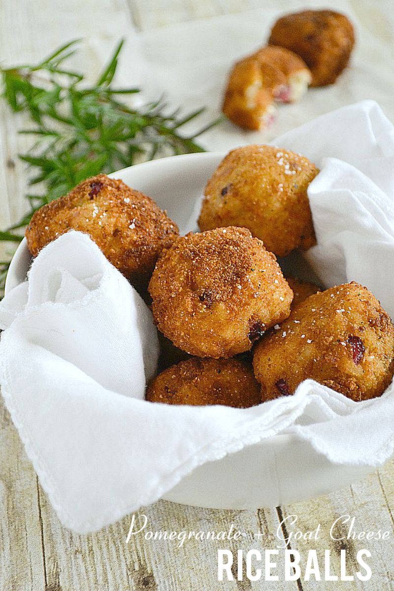Pomegranate and Goat Cheese Rice Balls