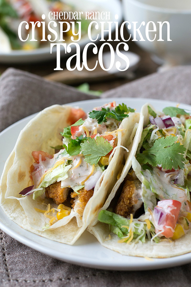 Short on time? Try this easy recipe for Cheddar Ranch Crispy Chicken Tacos ready in about 20 minutes! It will become a family favorite! #natureraisedrecipes