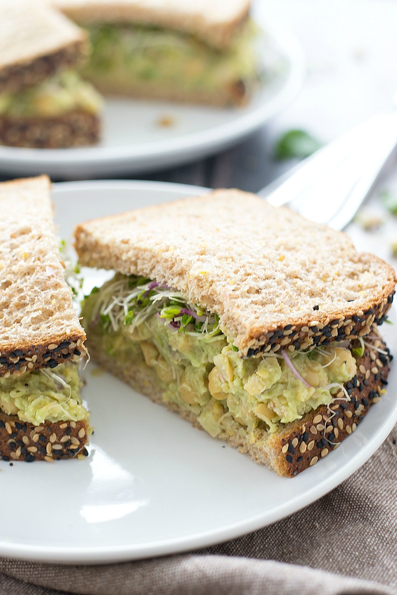 Smashed Chickpea and Avocado Salad Sandwich | www.motherthyme.com