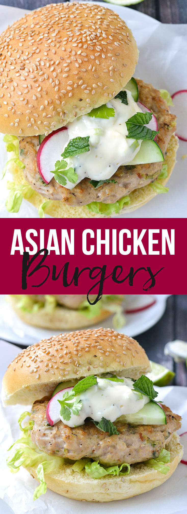 Asian Chicken Burgers | www.motherthyme.com