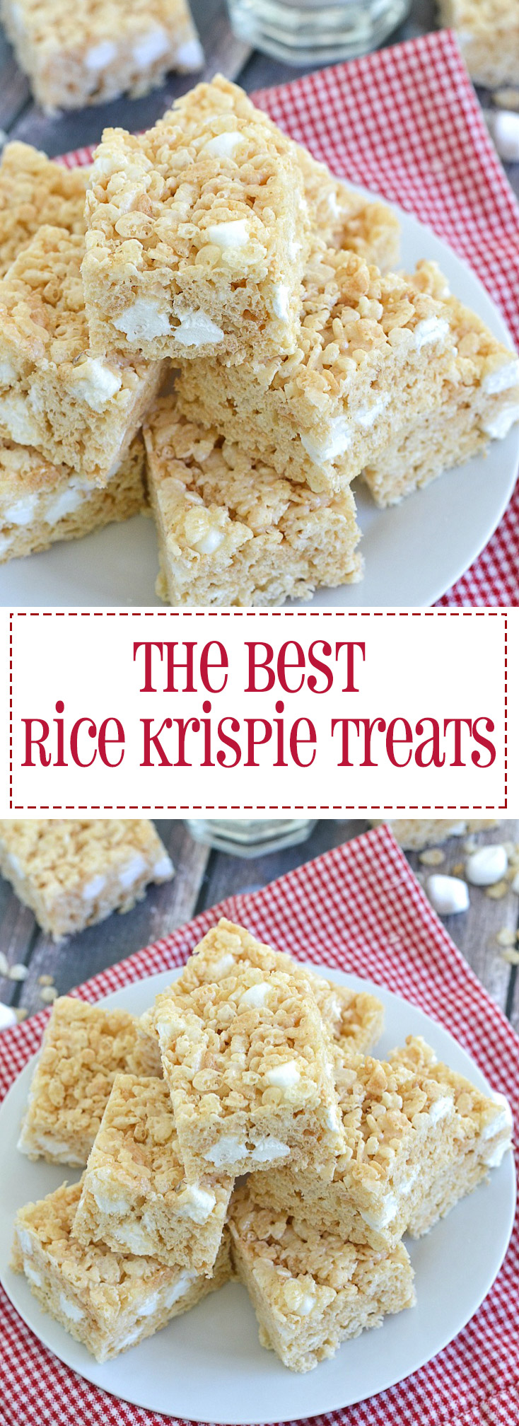 Soft, thick and chewy rice krispie treats. Seriously the best recipe! www.motherthyme.com