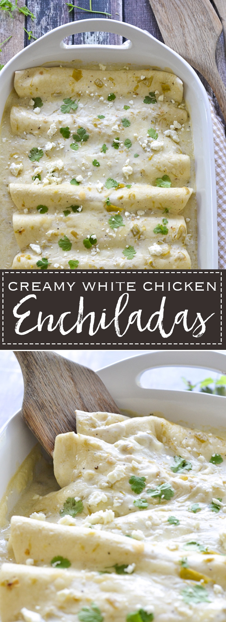 Creamy White Chicken Enchiladas | www.motherthyme.com