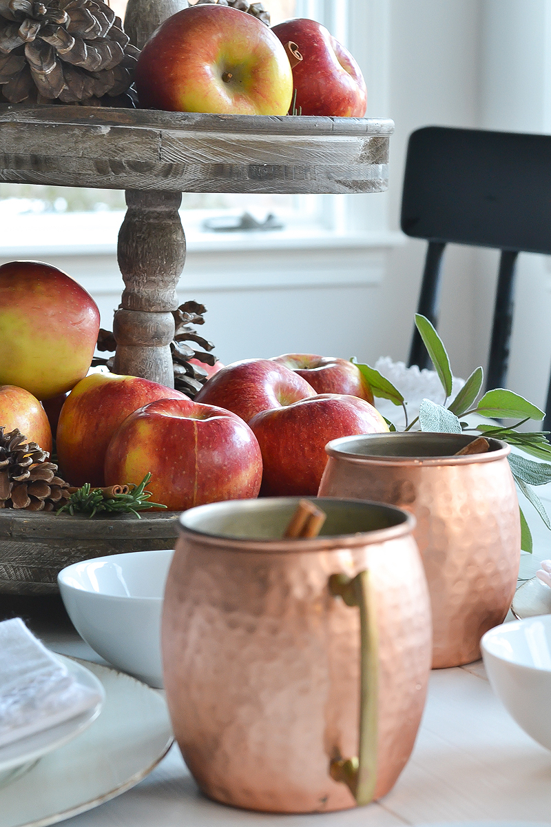 Holiday Apple Centerpiece and Apple Cider Moscow Mule