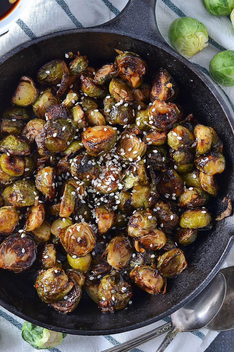Sweet and Spicy Asian-Glazed Brussels Sprouts (Paleo)