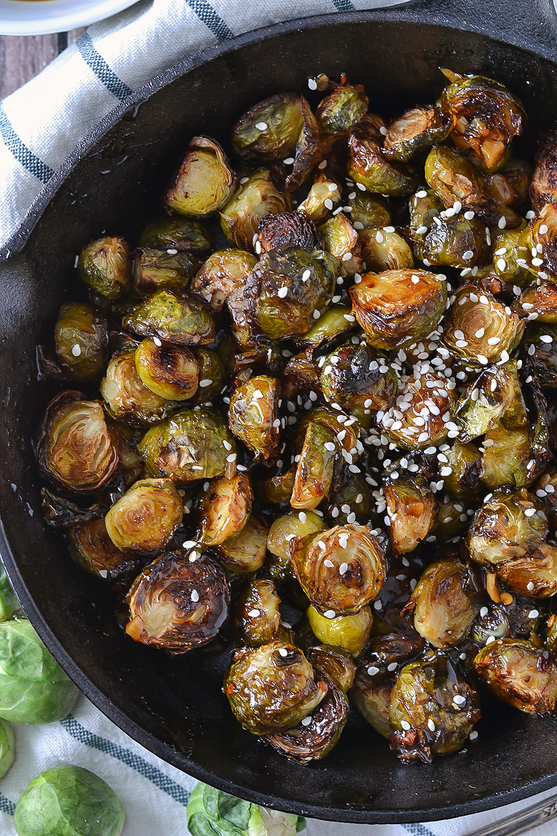 SWEET AND SPICY ASIAN-GLAZED BRUSSELS SPROUTS