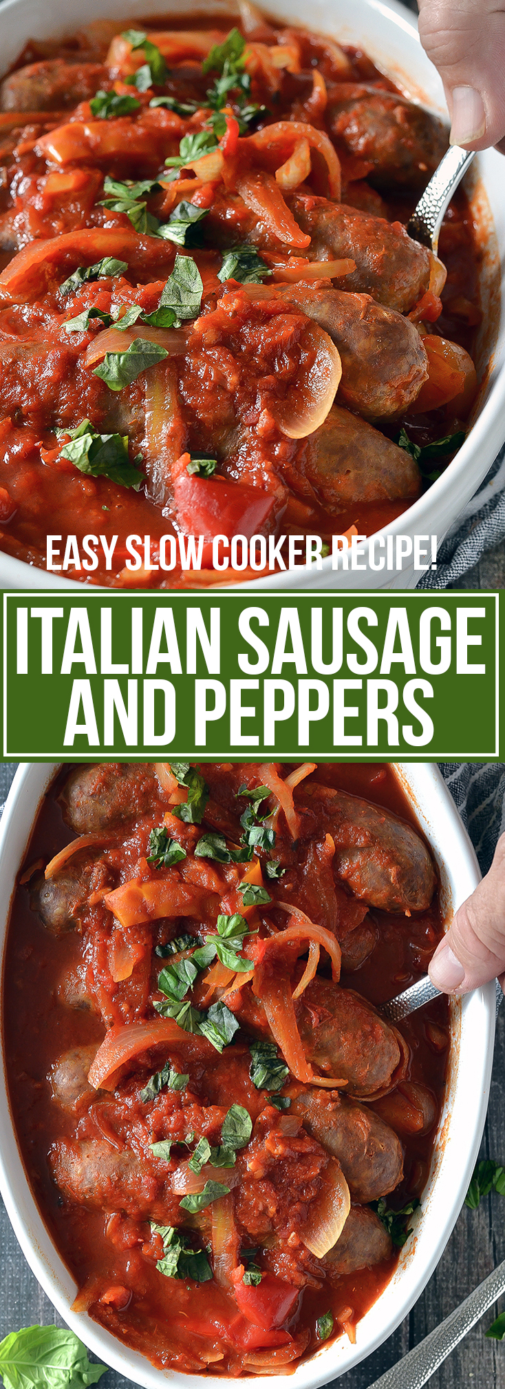 SLOW COOKER ITALIAN SAUSAGE AND PEPPERS