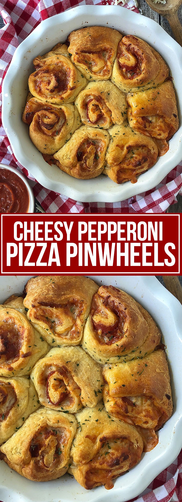 CHEESY PEPPERONI PIZZA PINWHEELS