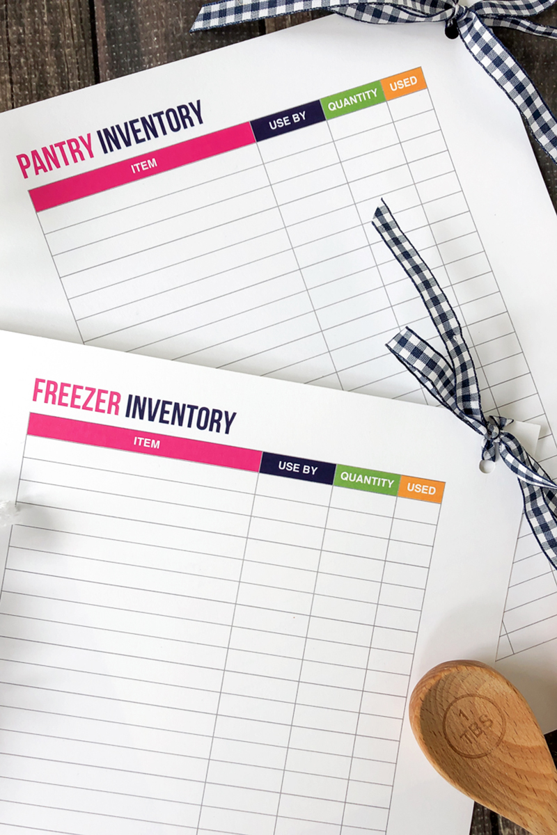 REF and FREEZER Inventories Printable Ring Planner Insert pdf Personal Size PANTRY Simple Theme