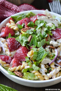 CHICKEN AND STRAWBERRY POPPY SEED PASTA SALAD