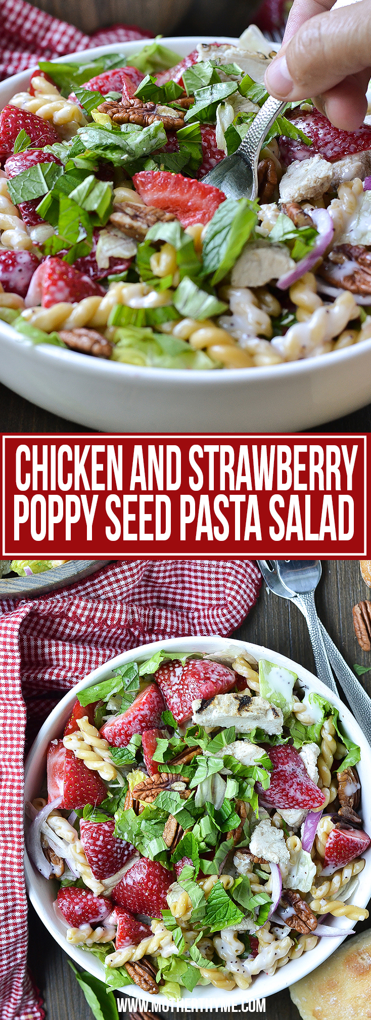 CHICKEN AND STRAWBERRY POPPY SEED PASTA SALAD