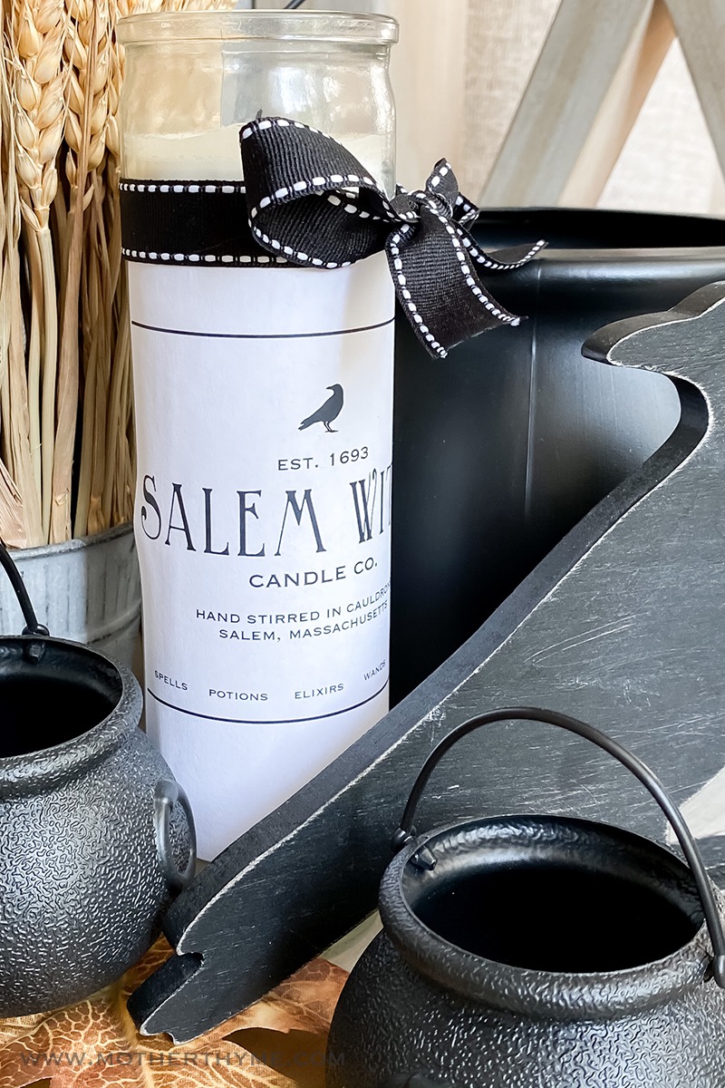 DIY Salem Witch Halloween Candle - Free Printable