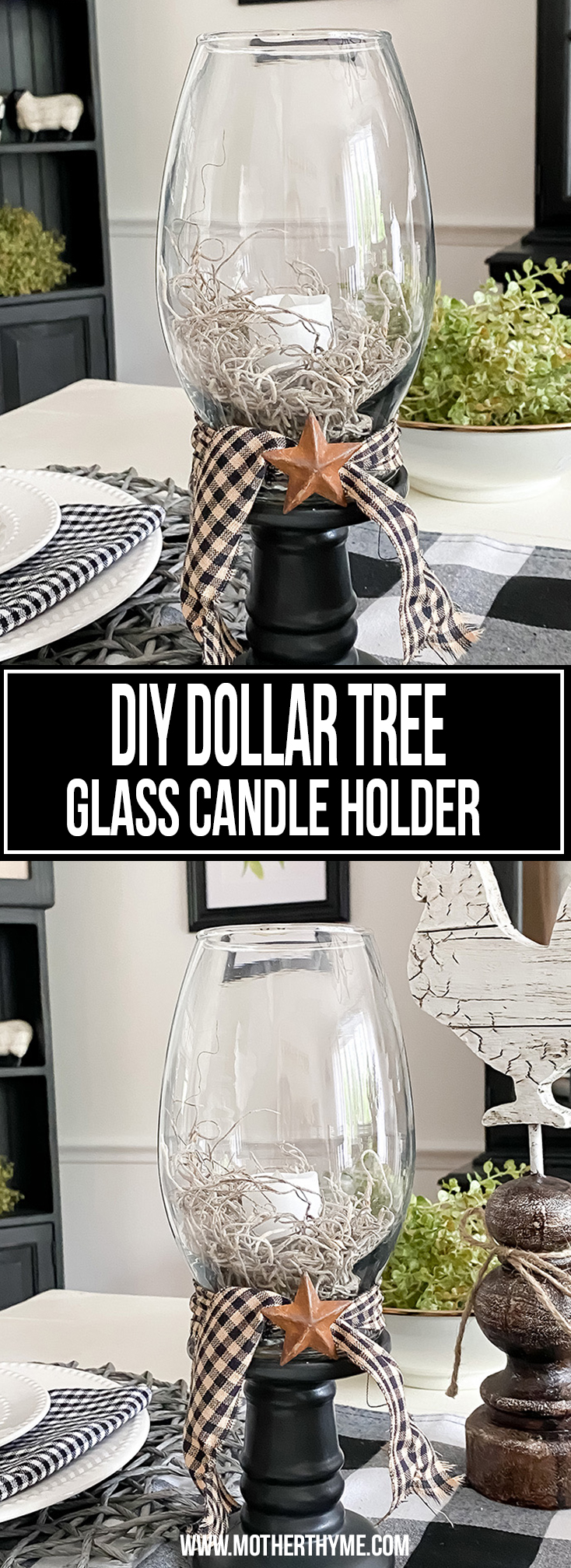 DIY Dollar Tree Glass Candle Holder 