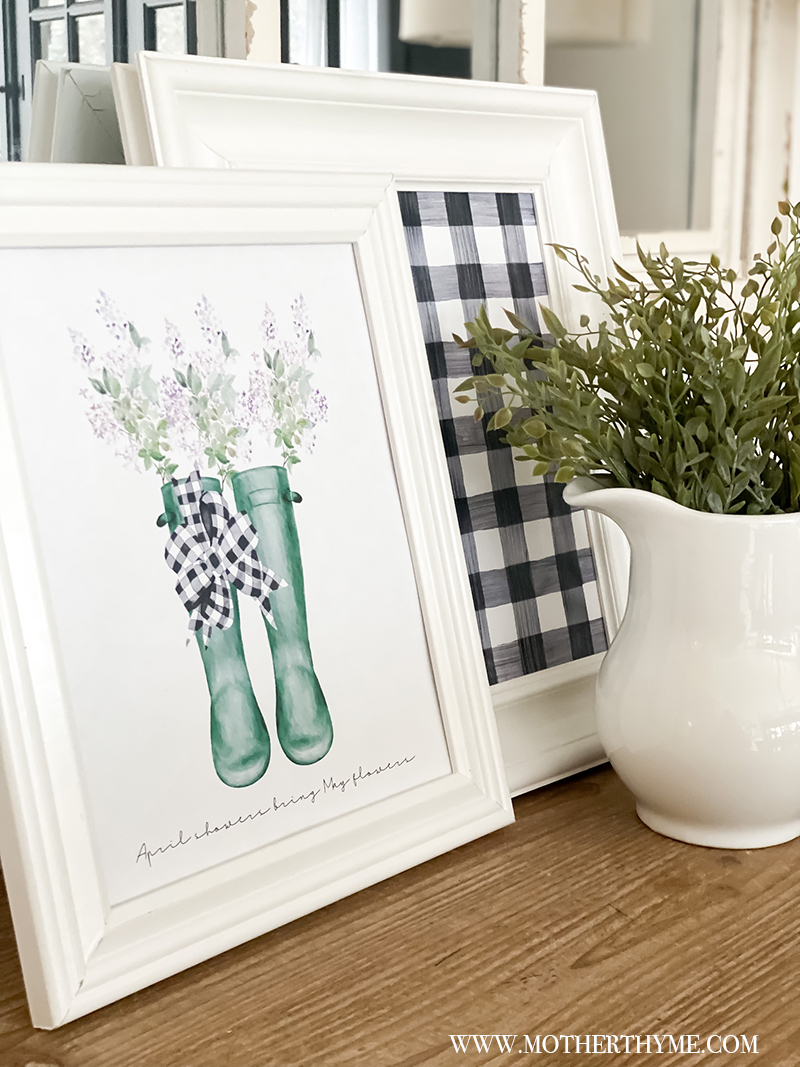 Free April Printable Collection – featuring lilacs and buffalo check