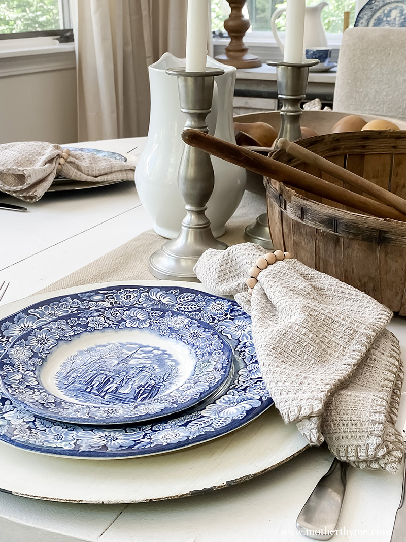 Decorating with Liberty Blue Dinnerware