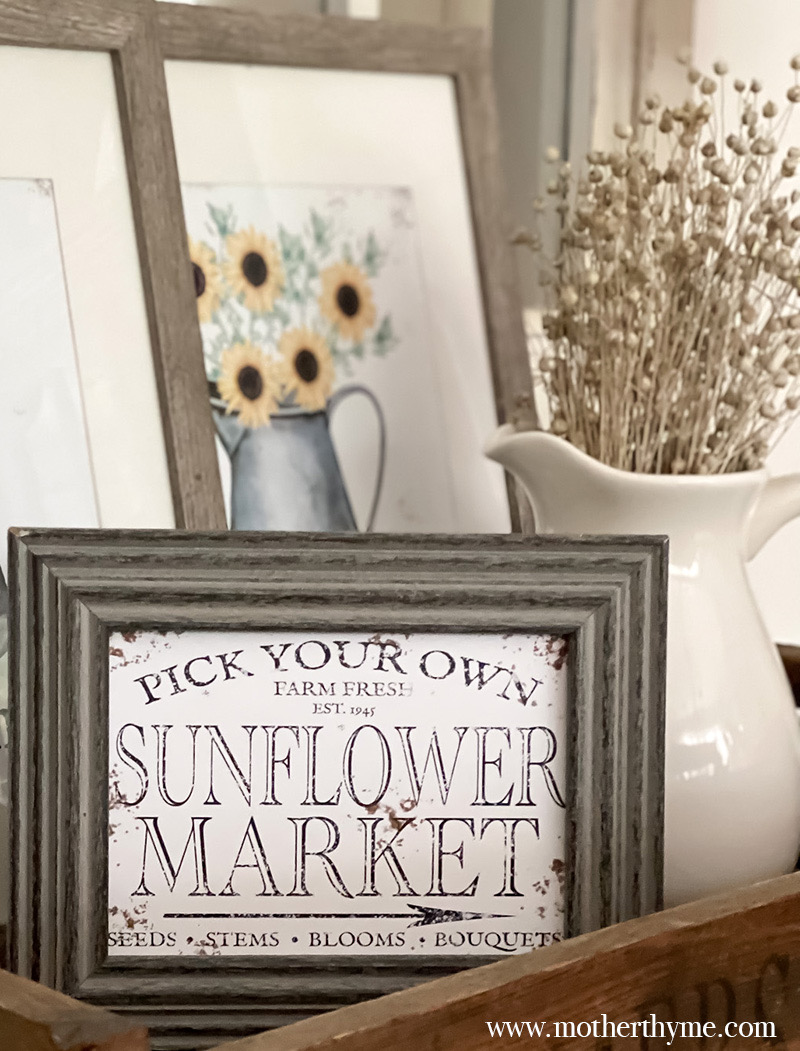 FREE JULY PRINTABLE COLLECTION FEATURING SUNFLOWERS AND VINTAGE-INSPIRED DISTRESSED SIGNS