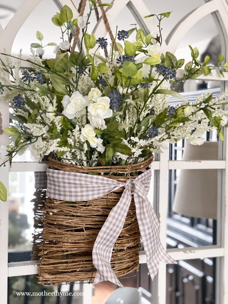 DIY SPRING FLORAL WALL BASKET (ALL THE SUPPLIES FROM HOBBY LOBBY)
