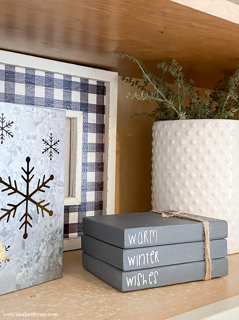 Cozy Winter Decorating Ideas - Winter Coffee Bar + Kitchen Dining Area